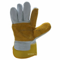 Yellow Small Cow Split Rebar Mechanic Leather Man Handjob Safety Working Gloves, Customer Cowhide Leather Constructions Glosafety Construction Gloves Bulk Price